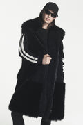PATCH FAUX FUR LONG VEST