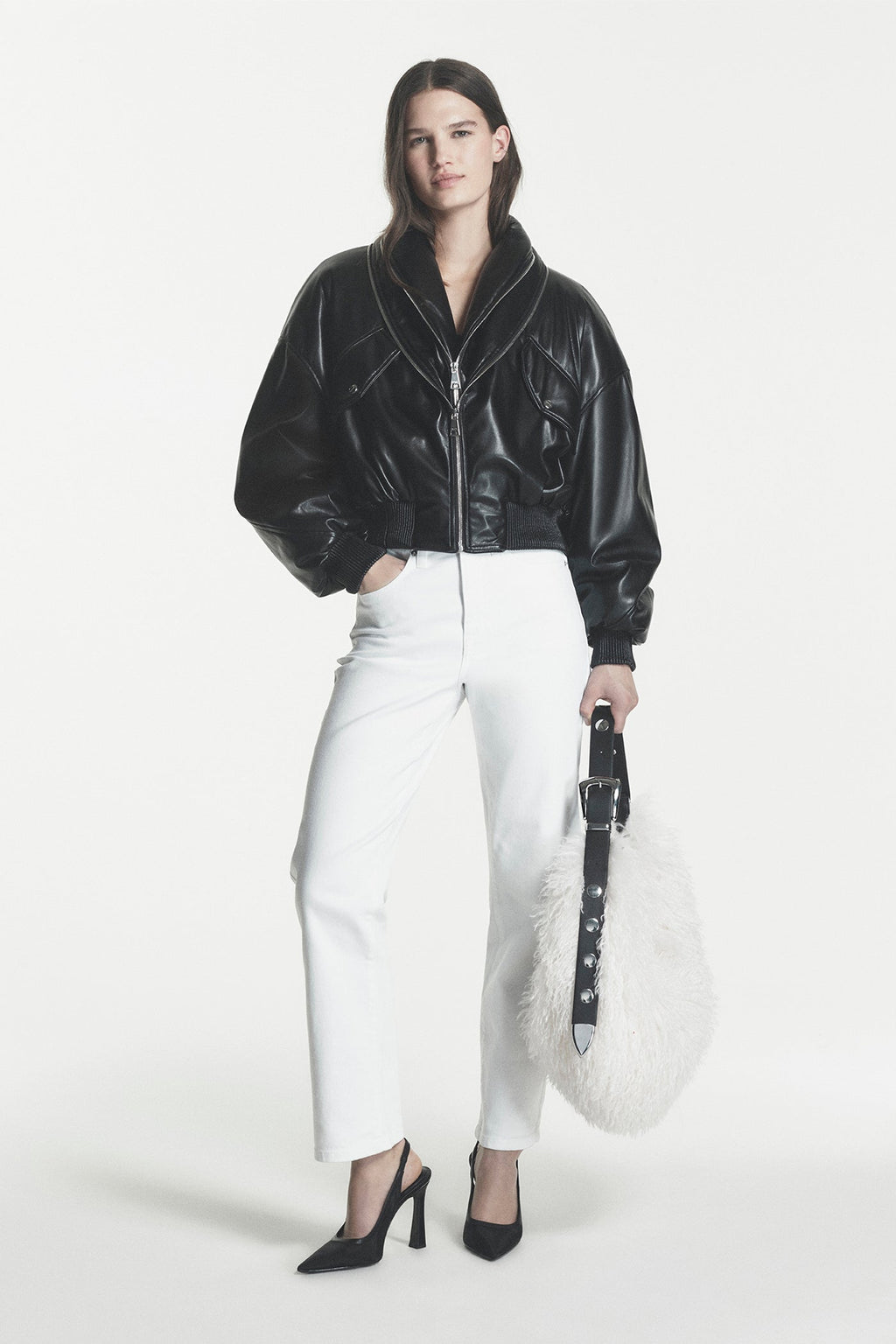 RANNA FAUX FUR LARGE HOBO BAG