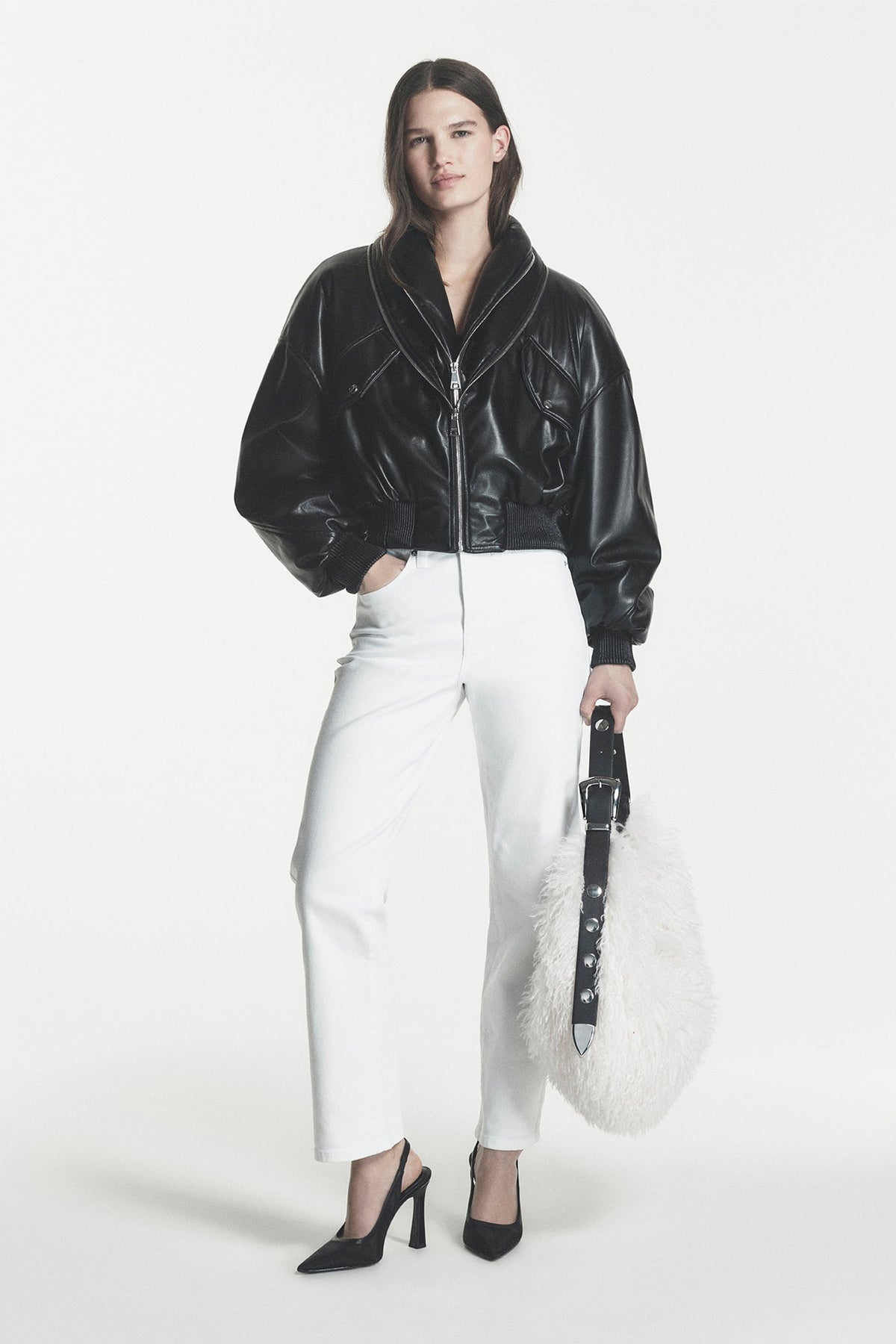 RANNA FAUX FUR LARGE HOBO BAG