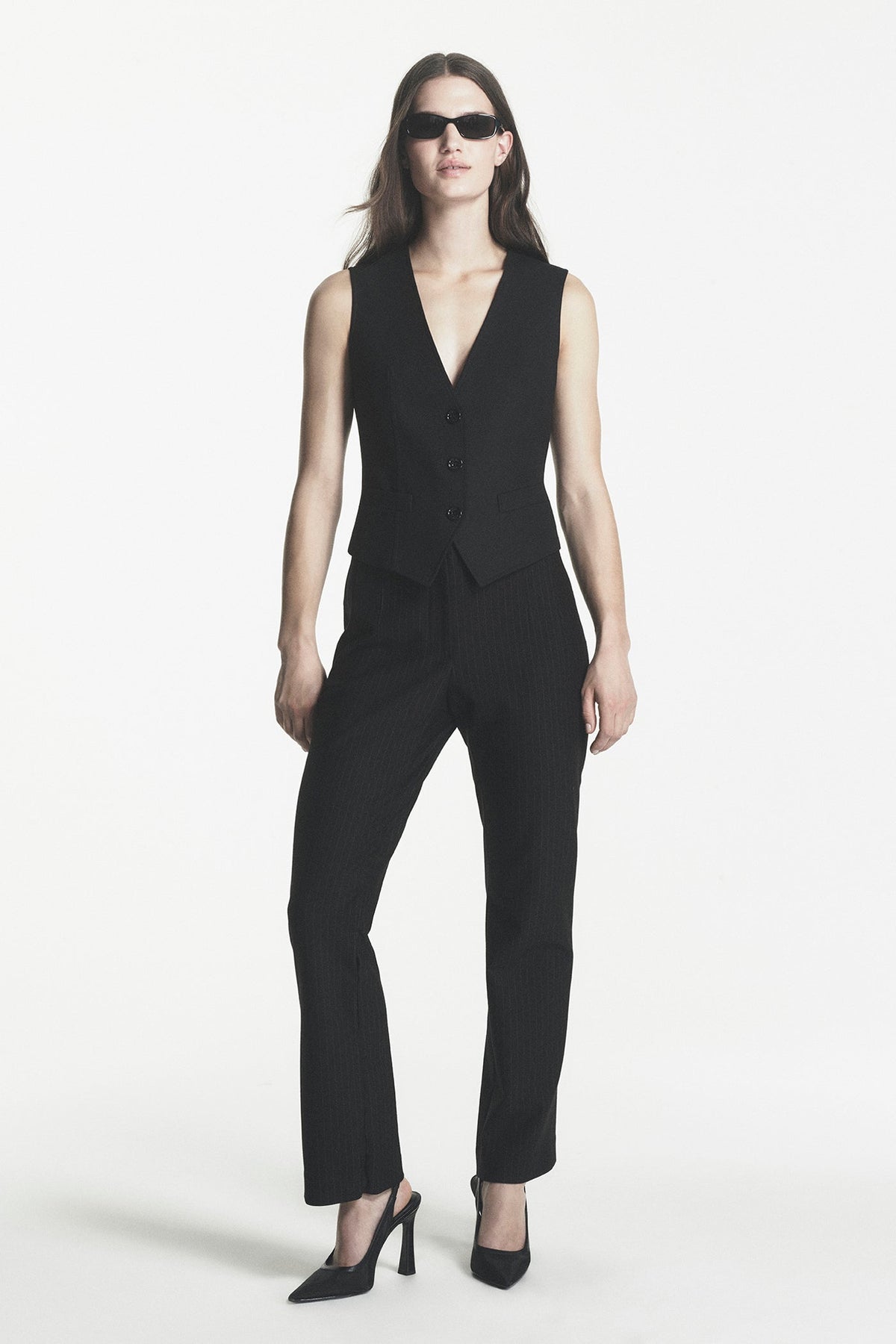 PINSTRIPE STRAIGHT LEG TROUSER