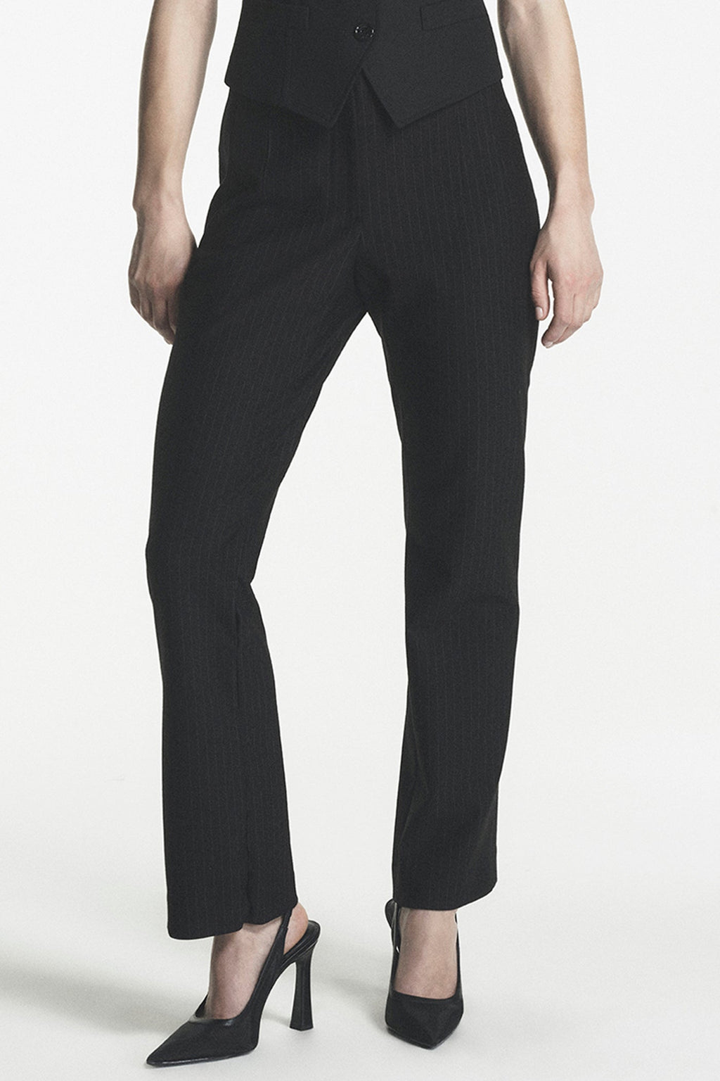 PINSTRIPE STRAIGHT LEG TROUSER