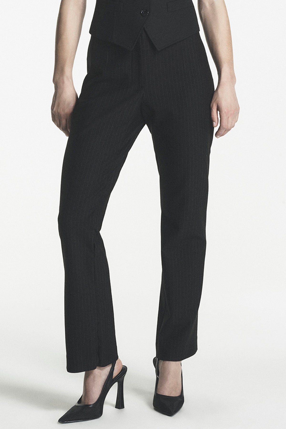 PINSTRIPE STRAIGHT LEG TROUSER