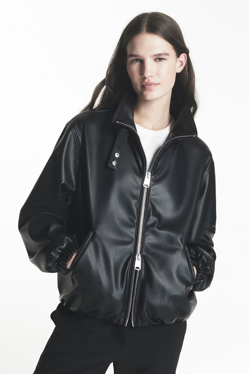 VEGAN LEATHER BOMBER