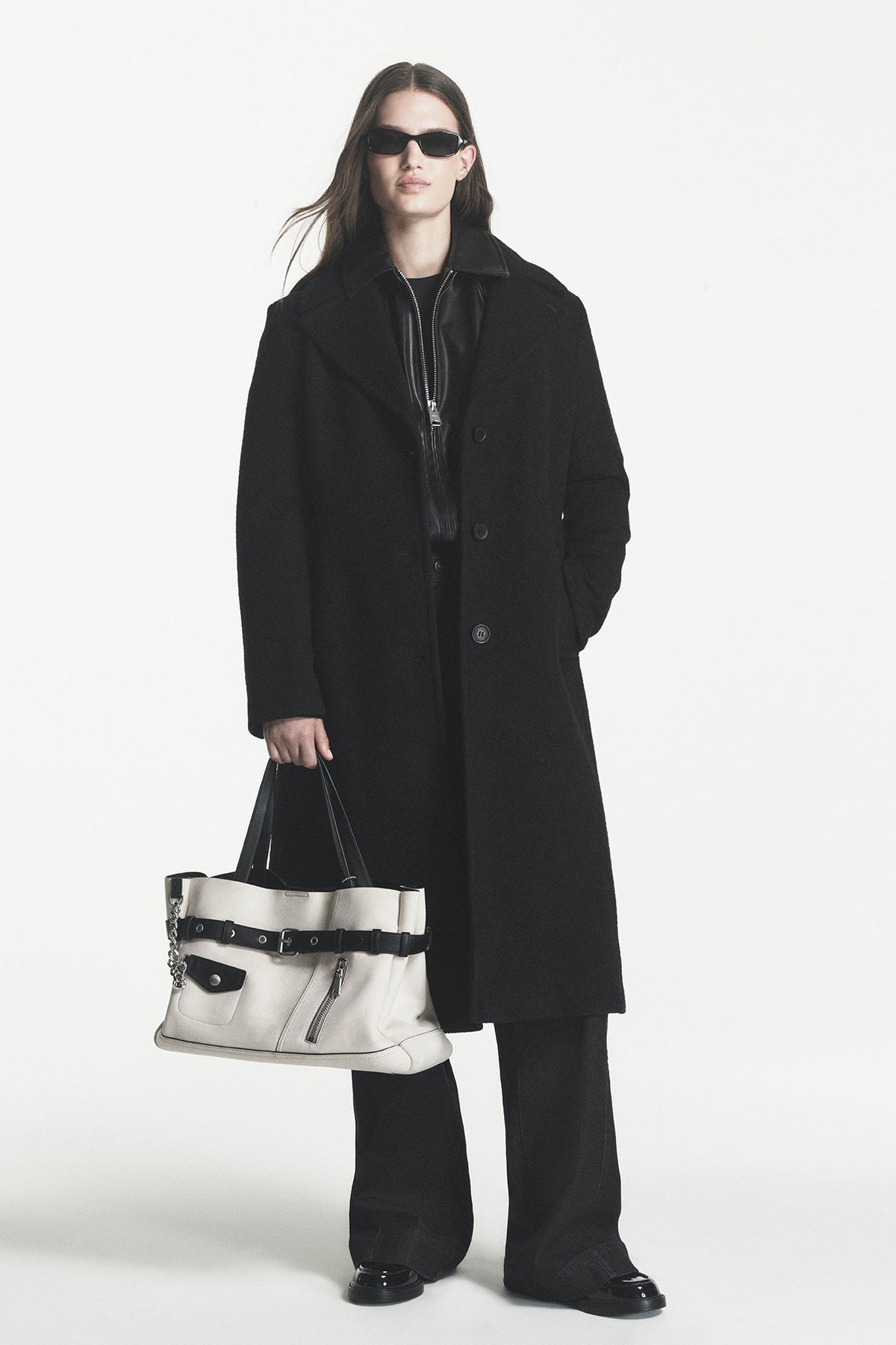 SINGLE BREASTED BOUCLÉ WOOL-BLEND COAT