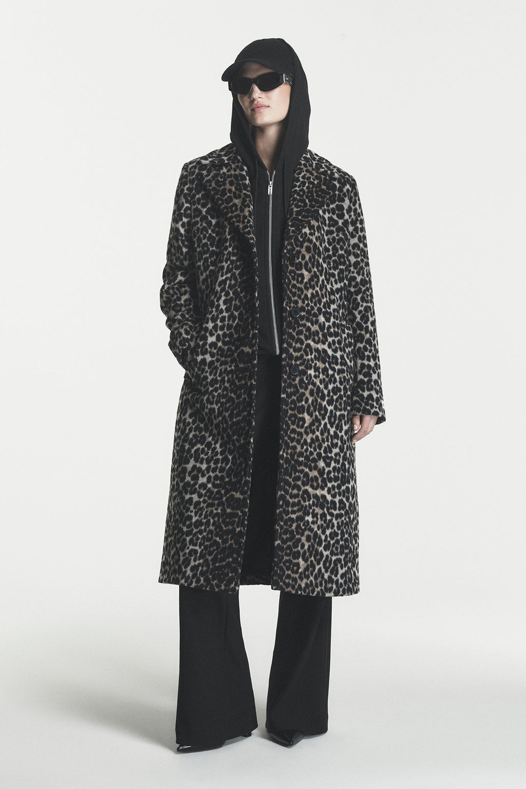 SINGLE BREASTED BOUCLÉ WOOL-BLEND COAT