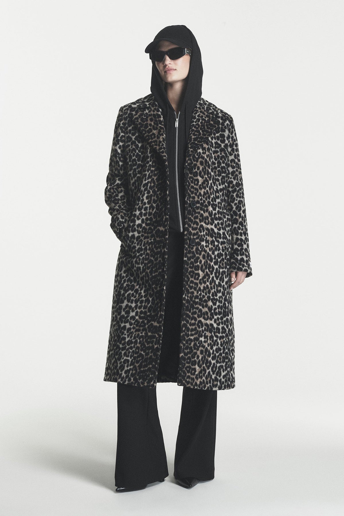 SINGLE BREASTED BOUCLÉ WOOL-BLEND COAT