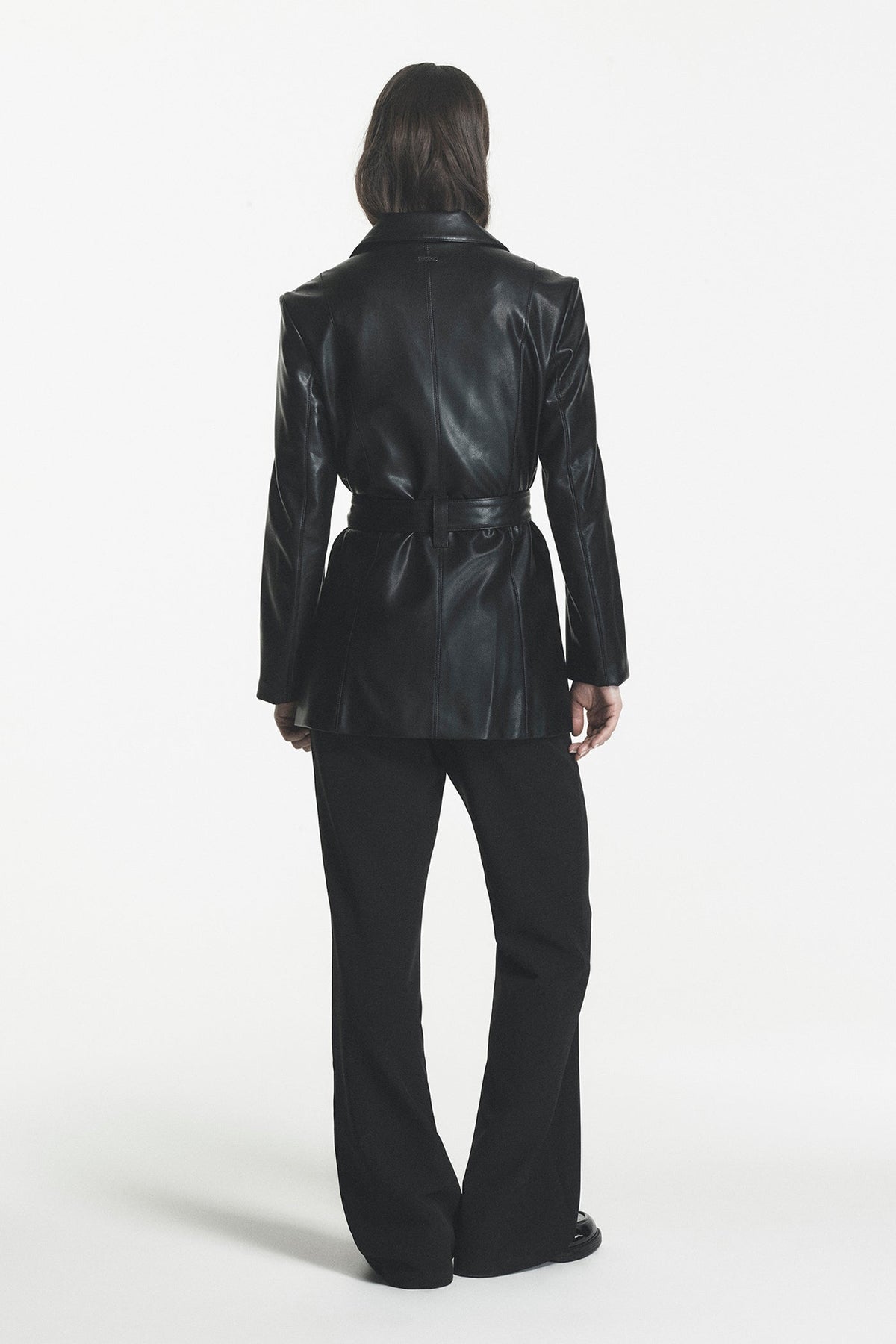 VEGAN LEATHER BLAZER COAT
