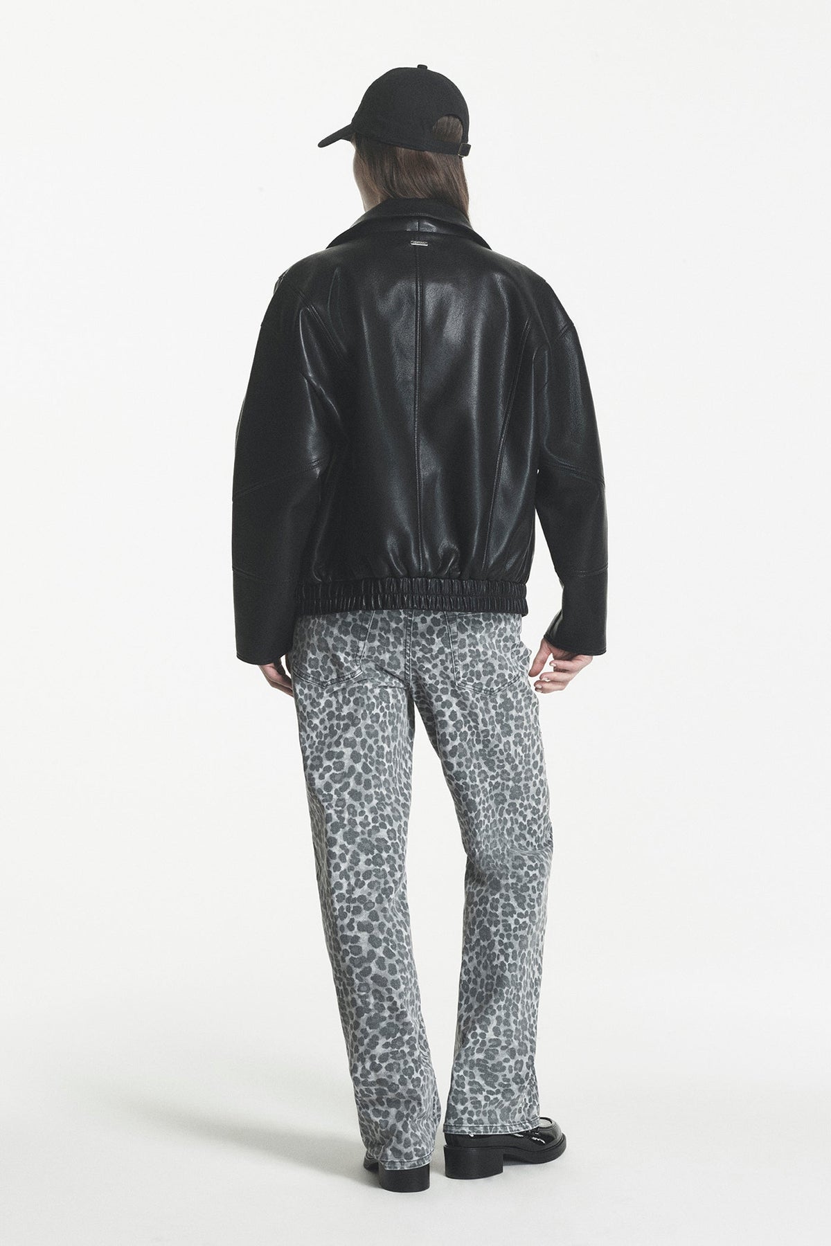 ASYMMETRIC VEGAN LEATHER JACKET