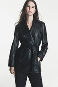 VEGAN LEATHER BLAZER COAT