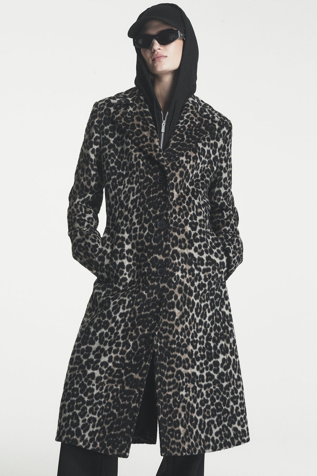 SINGLE BREASTED BOUCLÉ WOOL-BLEND COAT