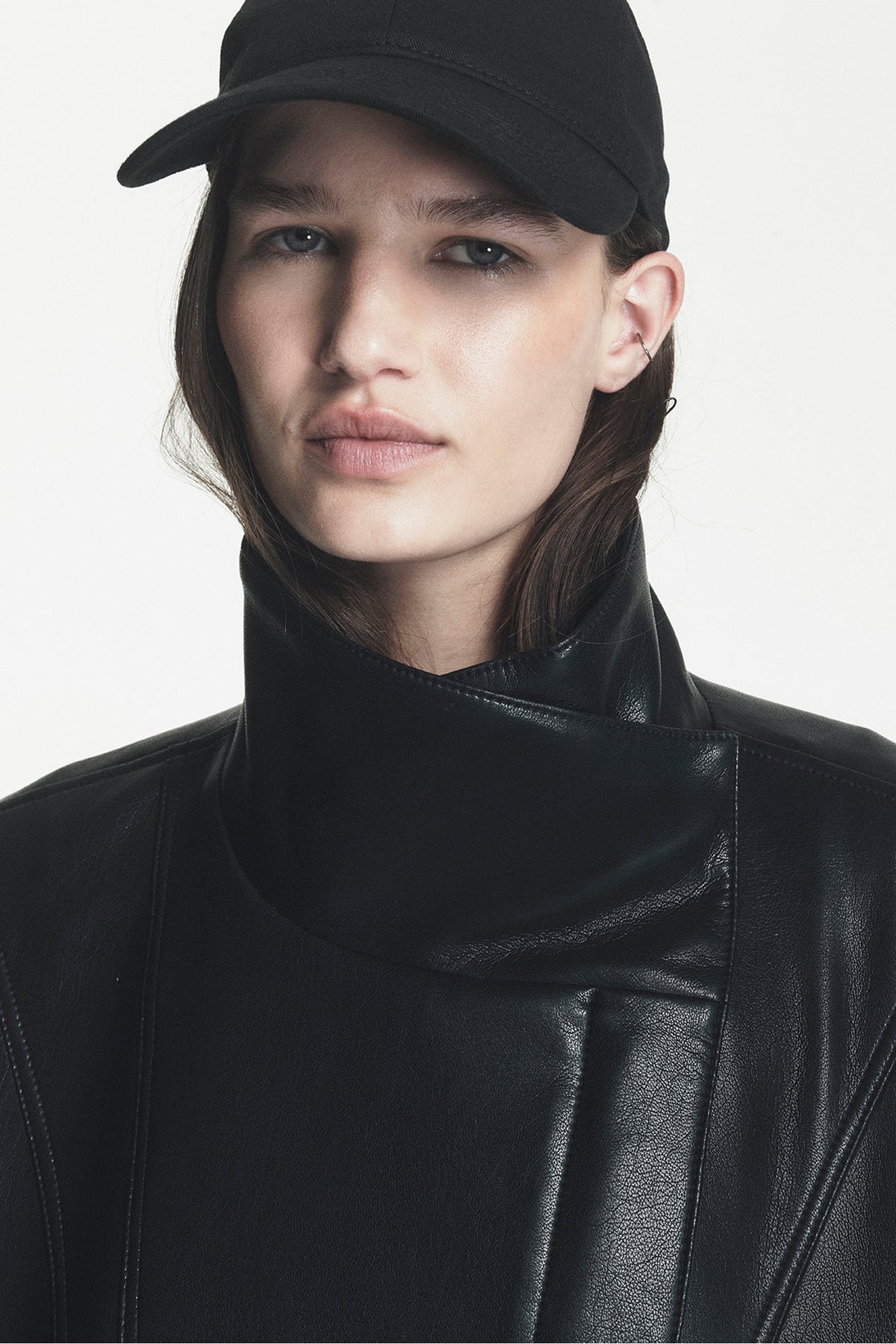 ASYMMETRIC VEGAN LEATHER JACKET