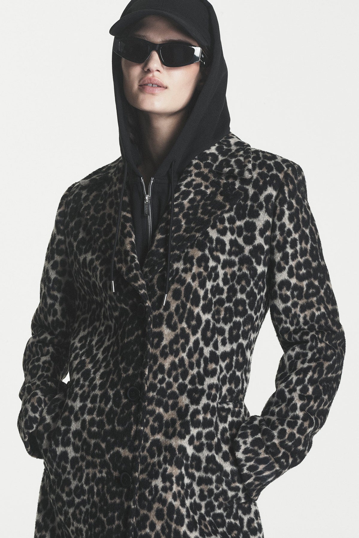 SINGLE BREASTED BOUCLÉ WOOL-BLEND COAT