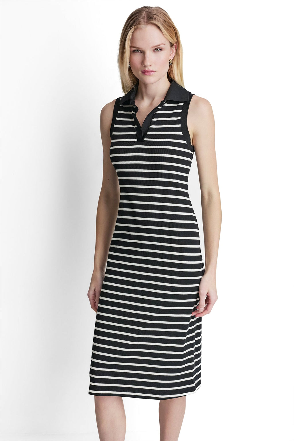 SLEEVELESS MIDI SHIFT DRESS