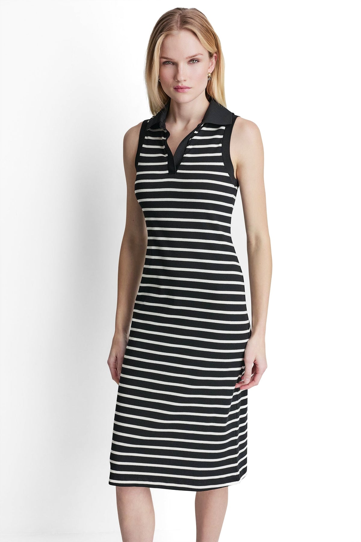SLEEVELESS MIDI SHIFT DRESS