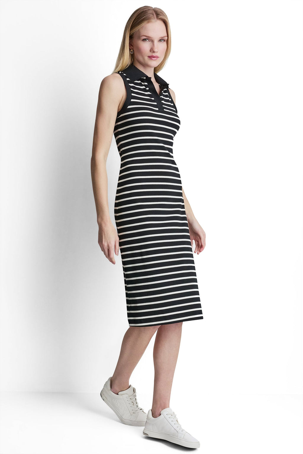 SLEEVELESS MIDI SHIFT DRESS