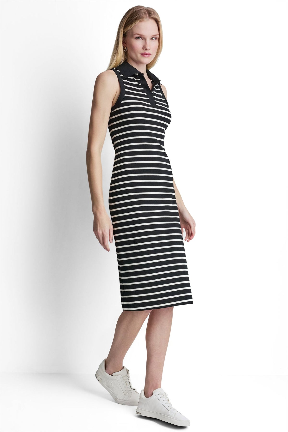 SLEEVELESS MIDI SHIFT DRESS