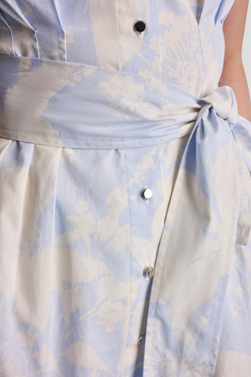 COTTON CAP SLEEVE MINI SHIRT DRESS