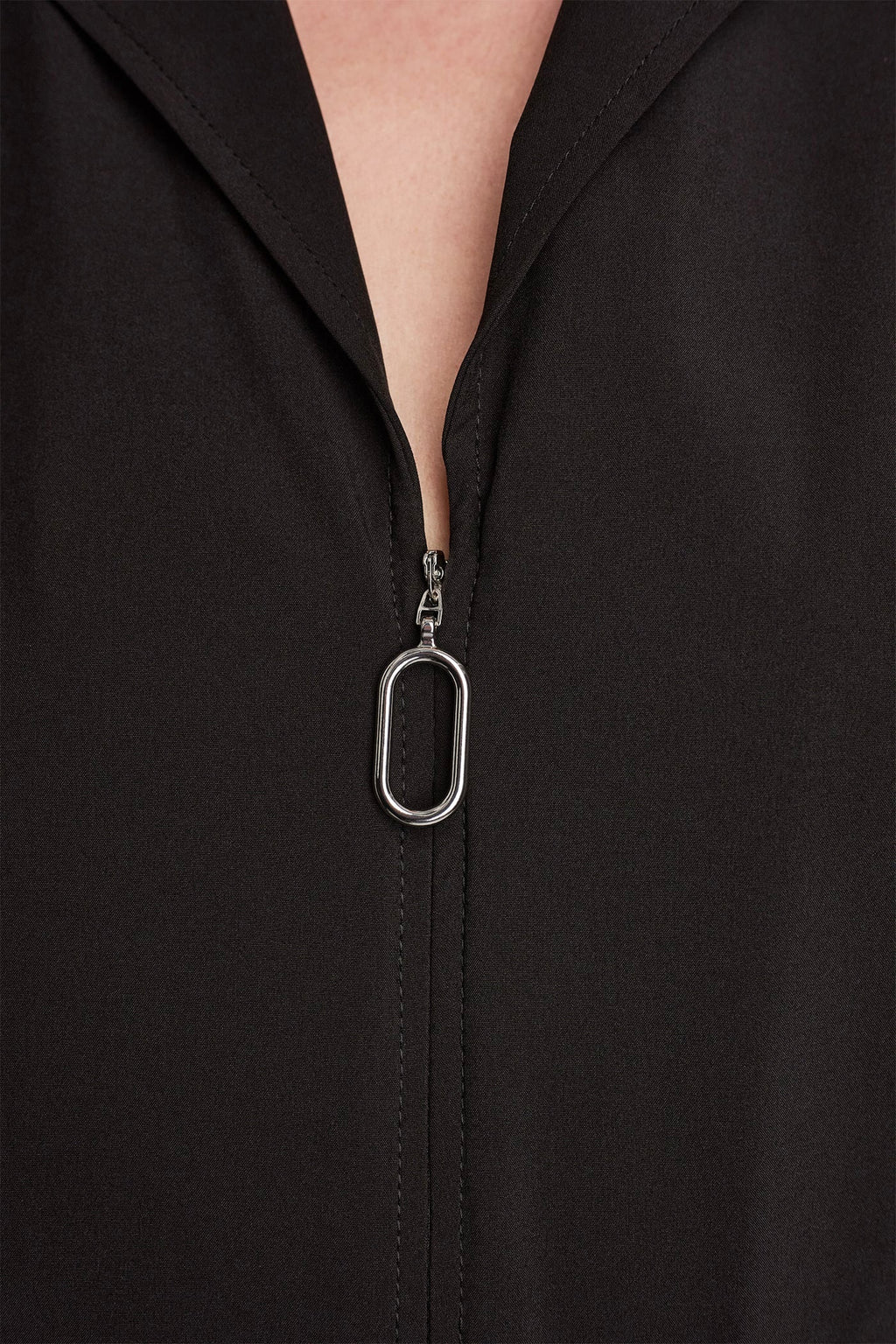 CAP SLEEVE ZIP-FRONT SHIRT DRESS