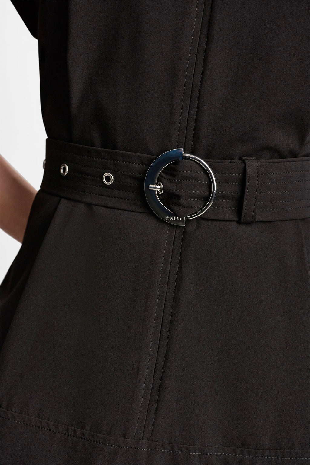 CAP SLEEVE ZIP-FRONT SHIRT DRESS