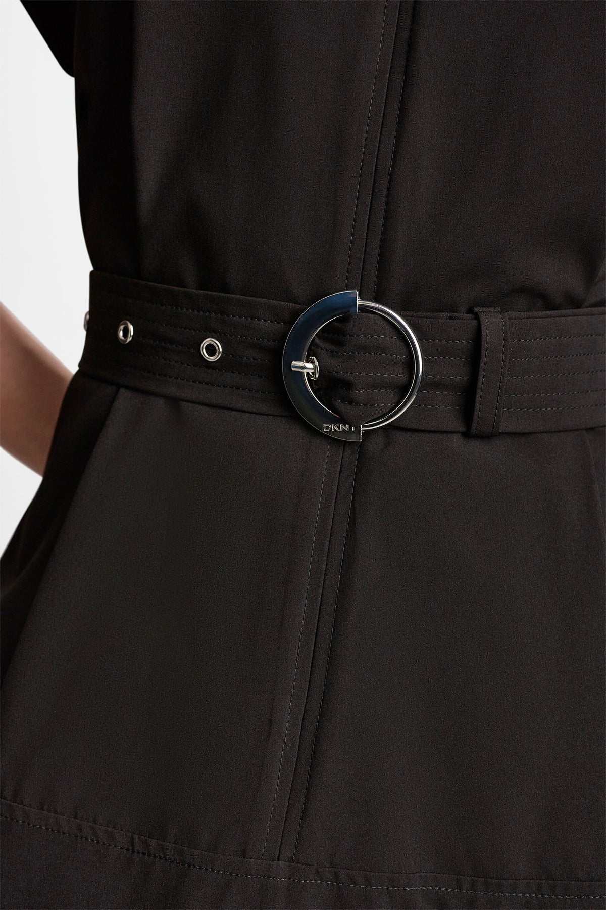 CAP SLEEVE ZIP-FRONT SHIRT DRESS
