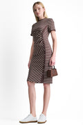 STRIPE MIDI SHEATH DRESS