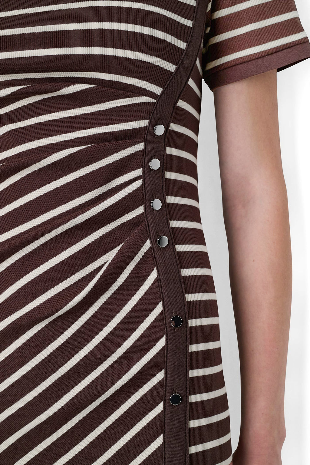 STRIPE MIDI SHEATH DRESS