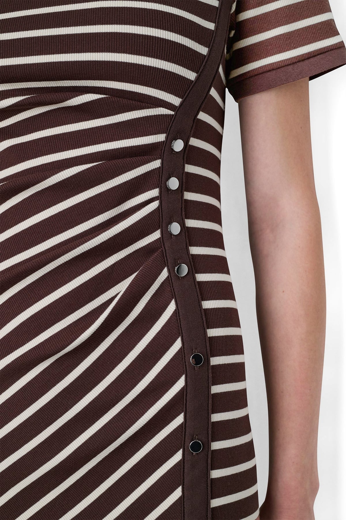 STRIPE MIDI SHEATH DRESS