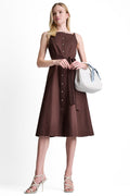 SLEEVELESS MIDI FIT & FLARE DRESS