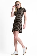 SHORT SLEEVE STRIPE MINI POLO DRESS