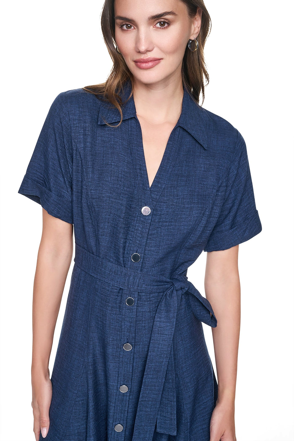MIDI A-LINE SHIRT DRESS