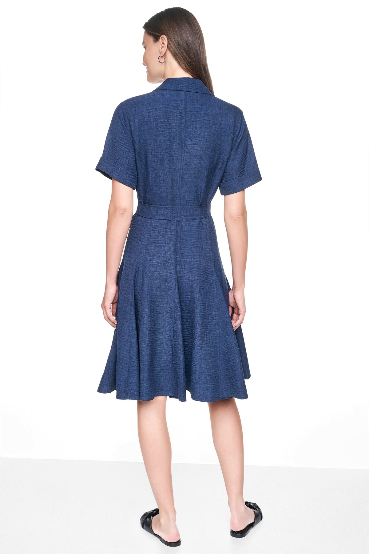 MIDI A-LINE SHIRT DRESS