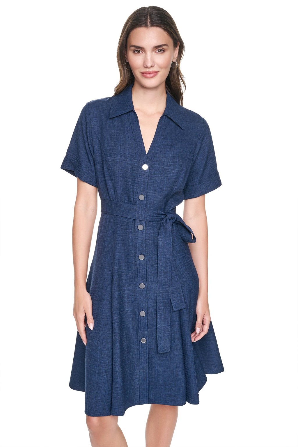 MIDI A-LINE SHIRT DRESS