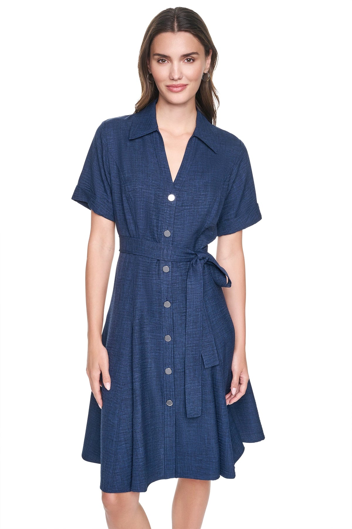 MIDI A-LINE SHIRT DRESS