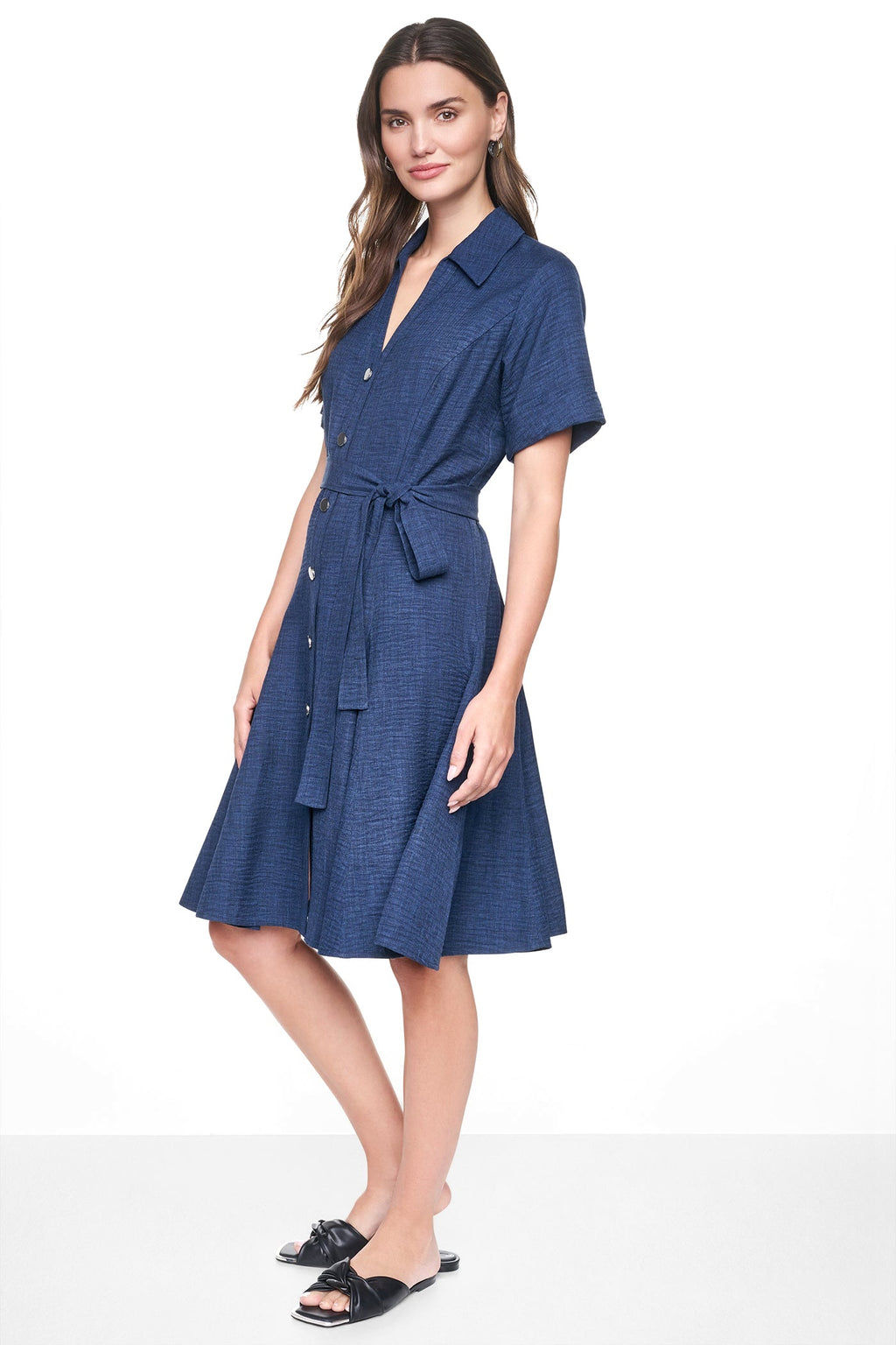 MIDI A-LINE SHIRT DRESS