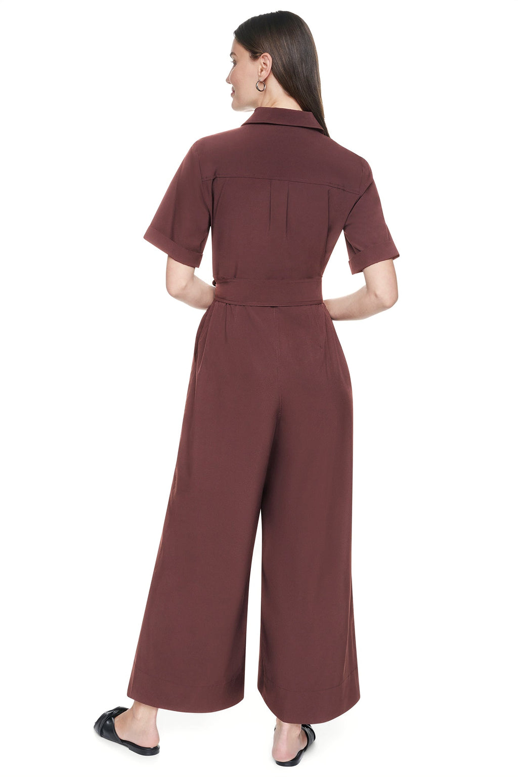 SHORT SLEEVE WIDE-LEG JUMPSUIT