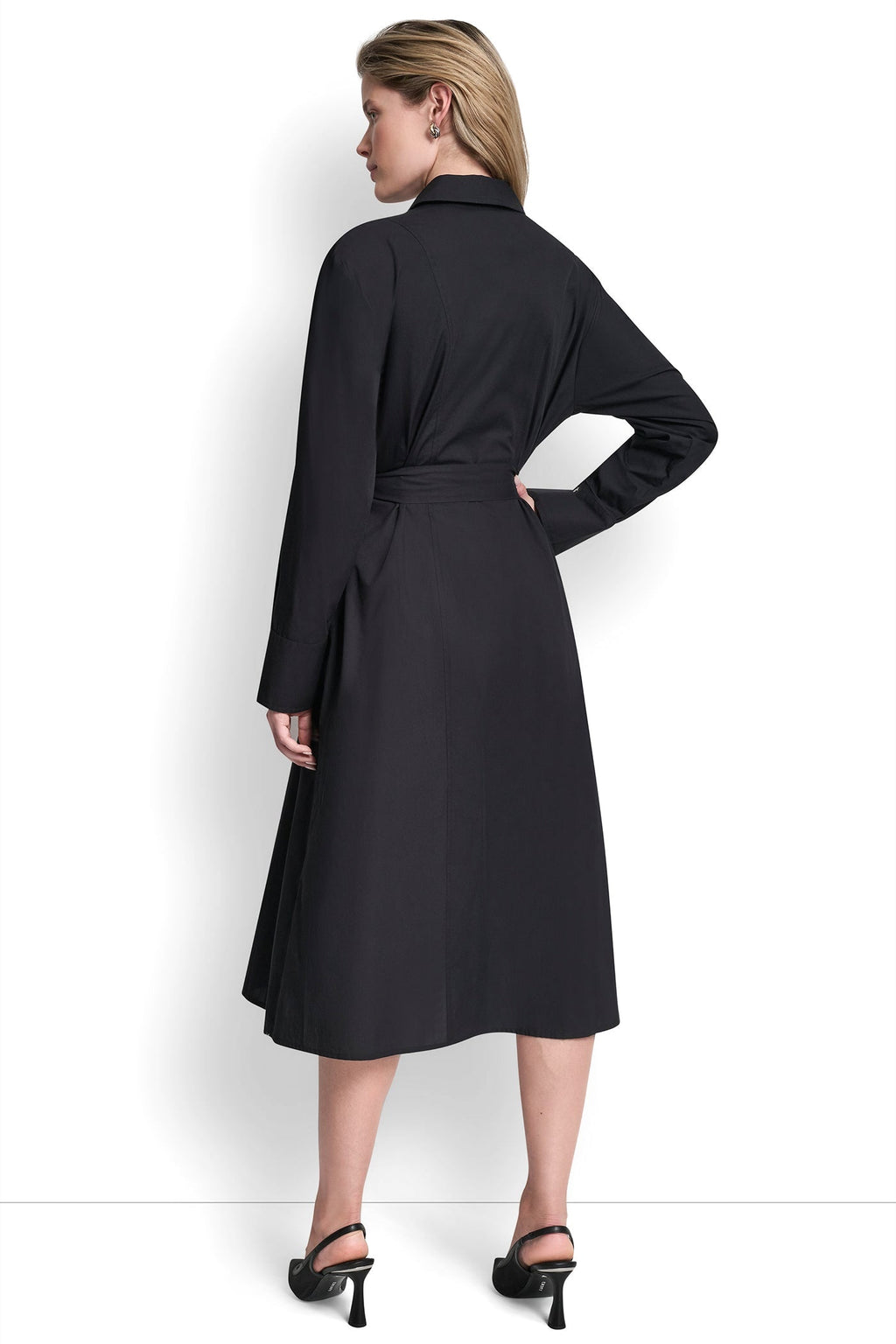 BUTTON DOWN MIDI SHIRT DRESS