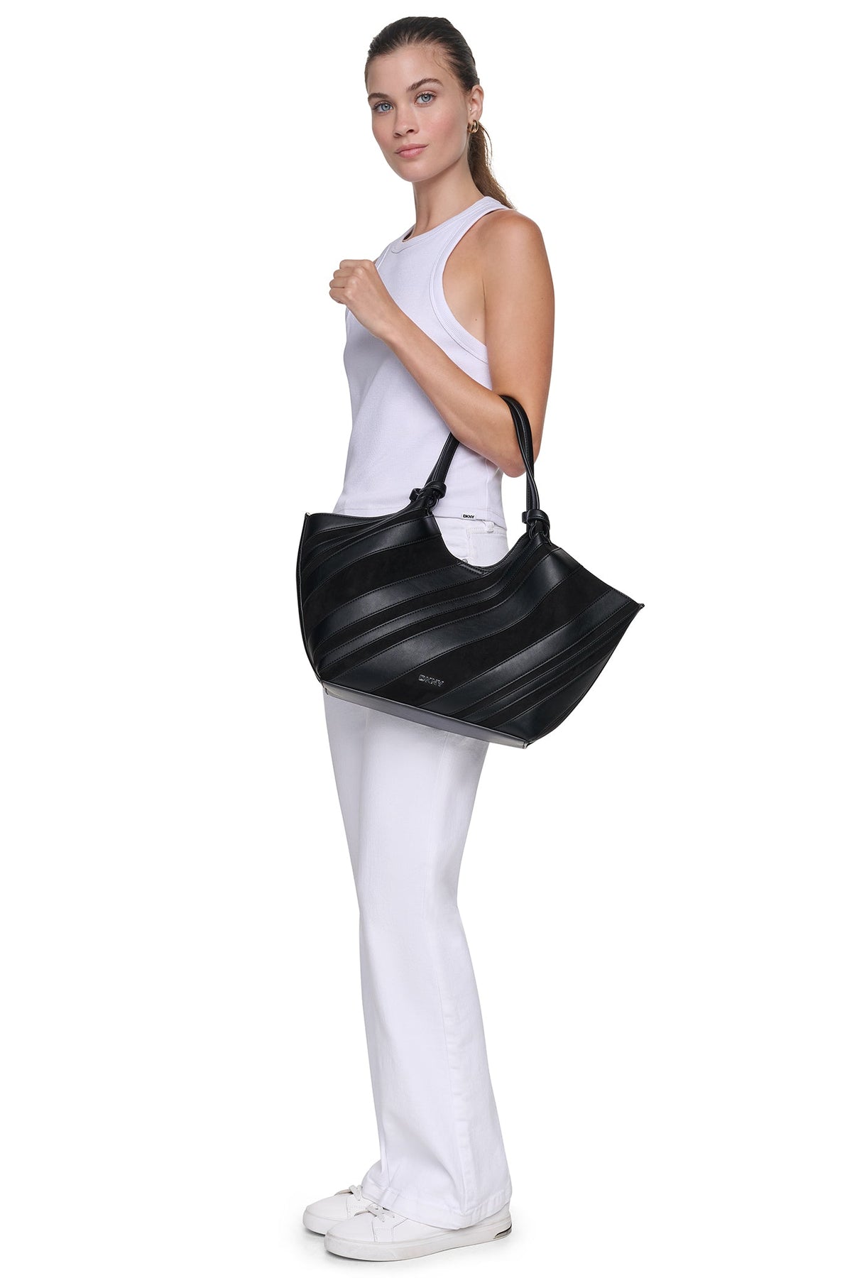 PAULA MEDIUM STRIPED COMMUTER TOTE