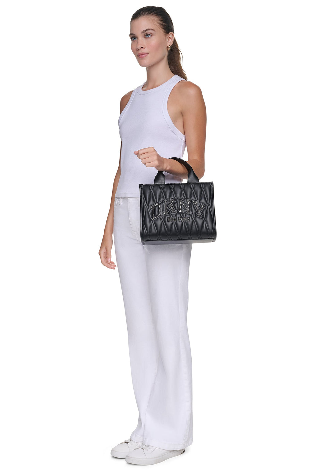 HADLEE SMALL QUILTED LOGO TOTE