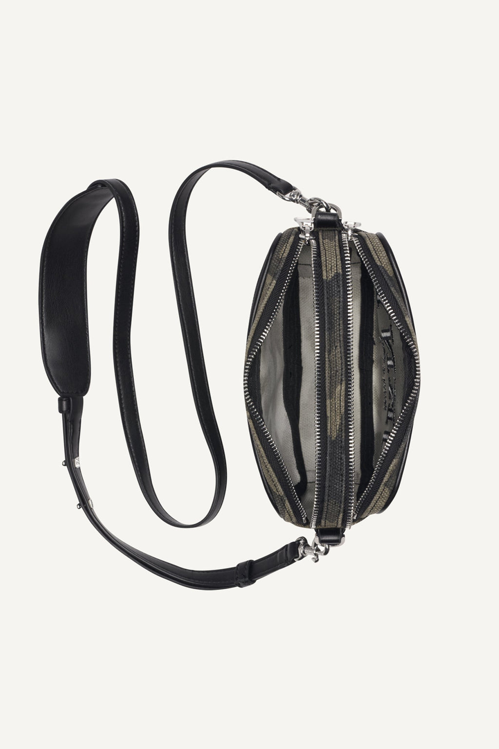 NELL LOGO-EMBOSSED CAMO CAMERA BAG