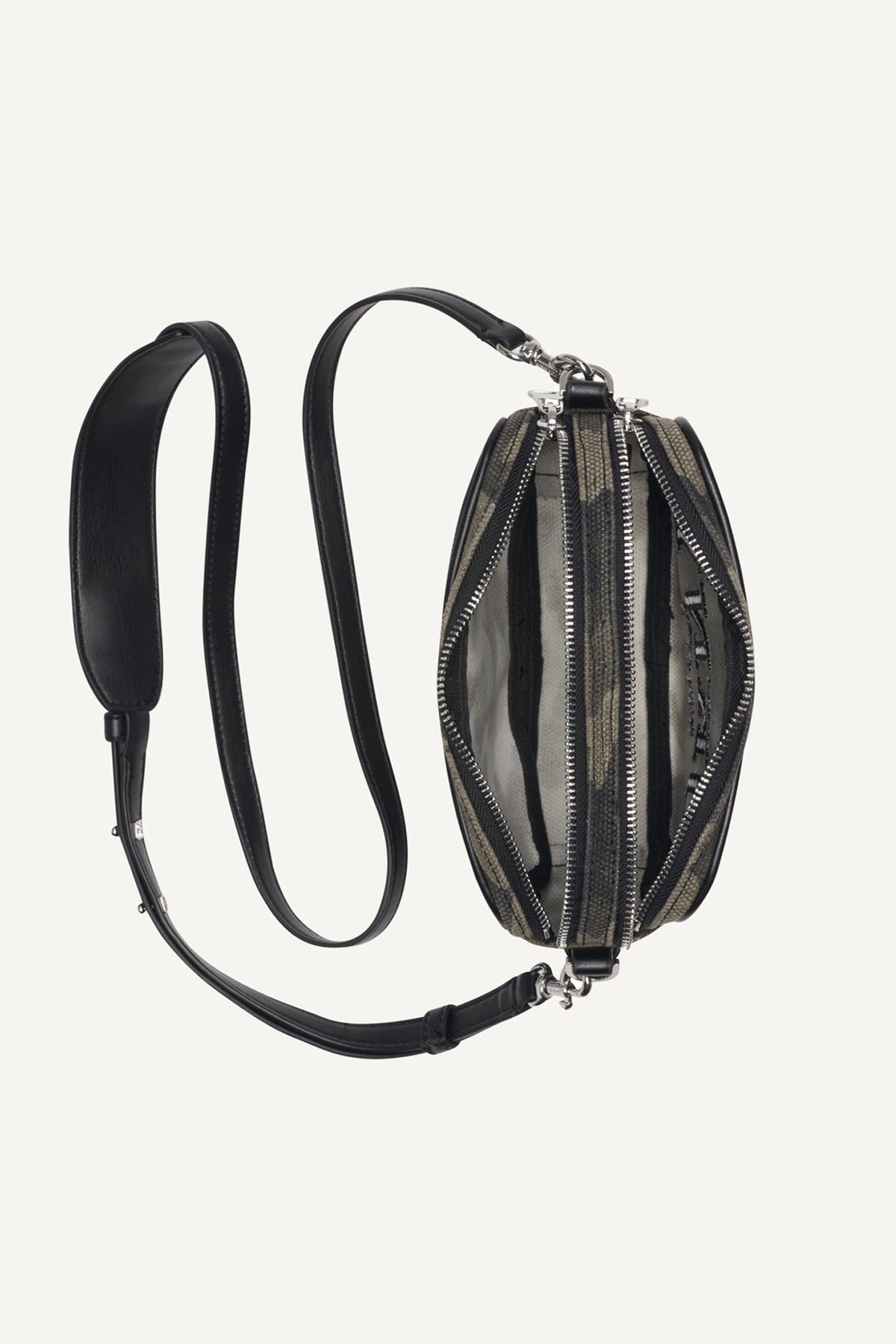 NELL LOGO-EMBOSSED CAMO CAMERA BAG