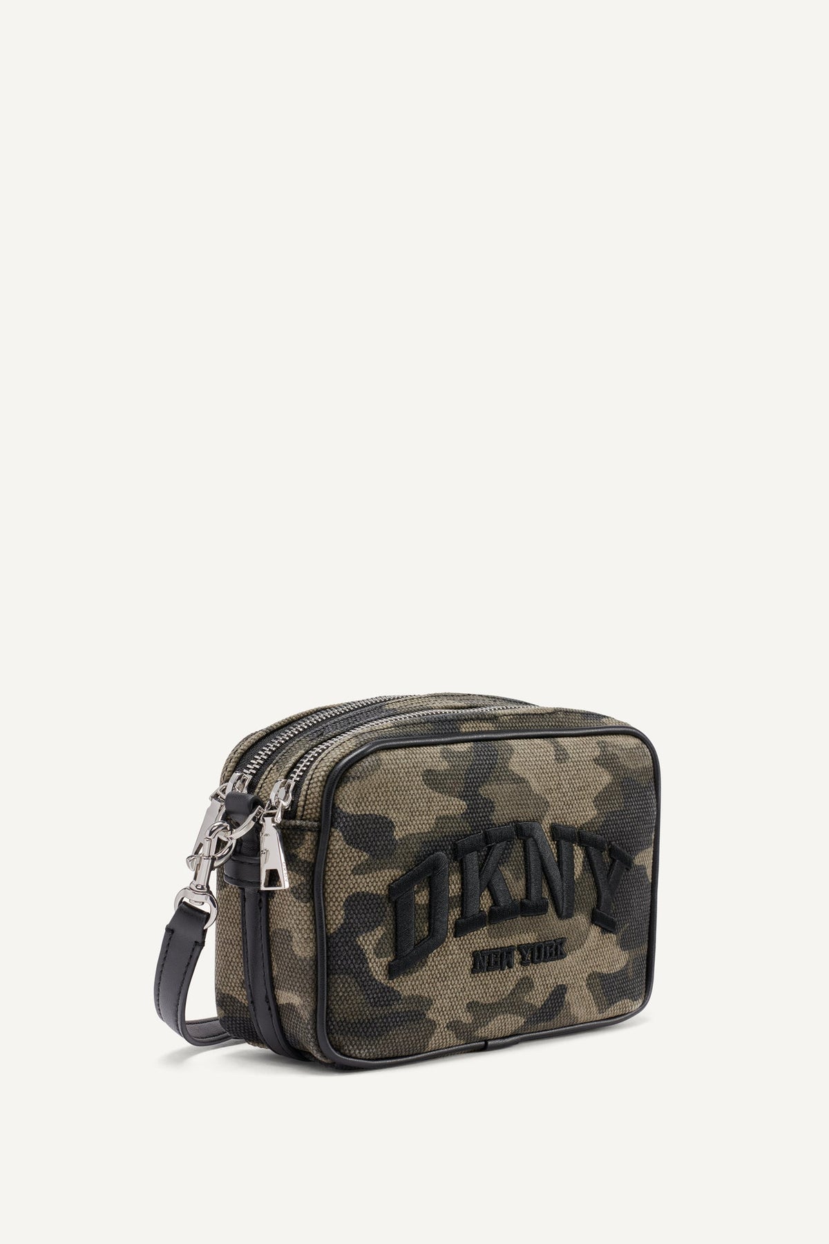 NELL LOGO-EMBOSSED CAMO CAMERA BAG
