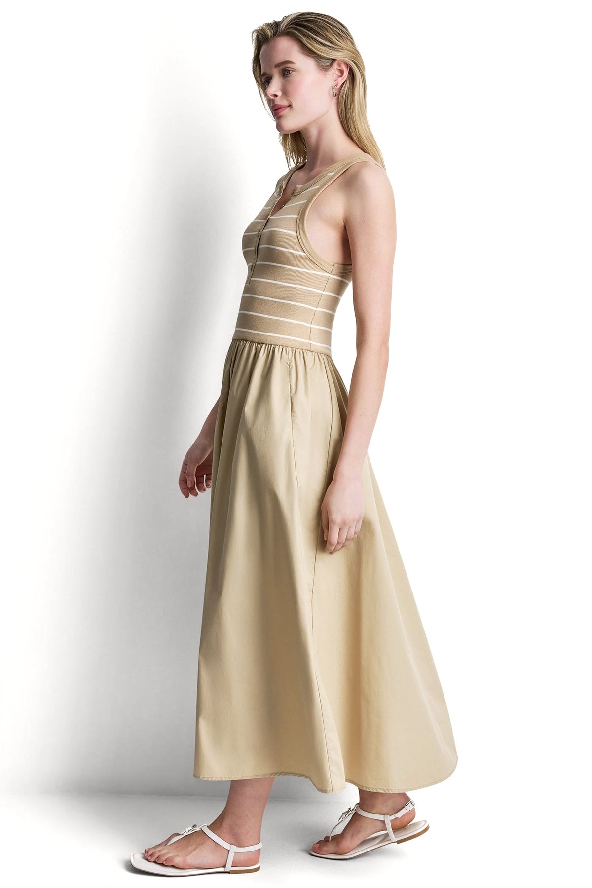 RIB HENLEY TANK MAXI DRESS