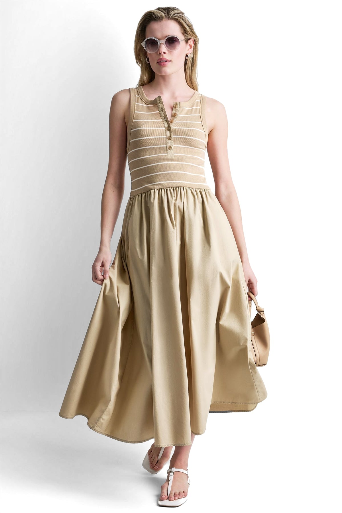 RIB HENLEY TANK MAXI DRESS