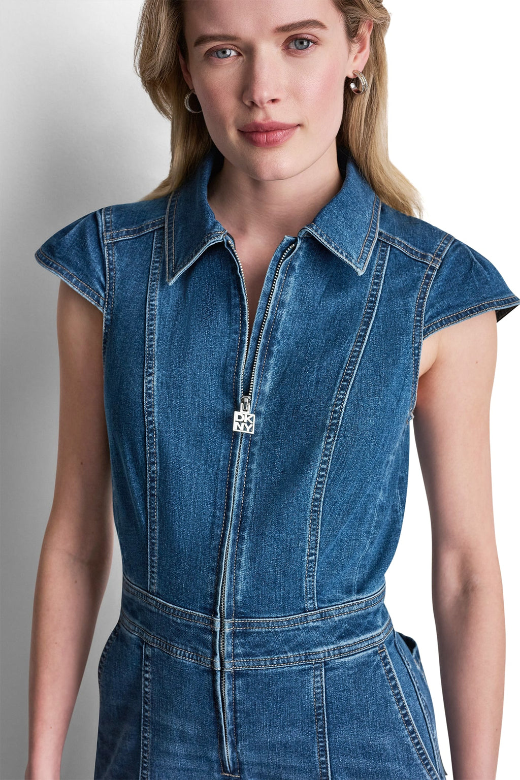DENIM WIDE-LEG JUMPSUIT