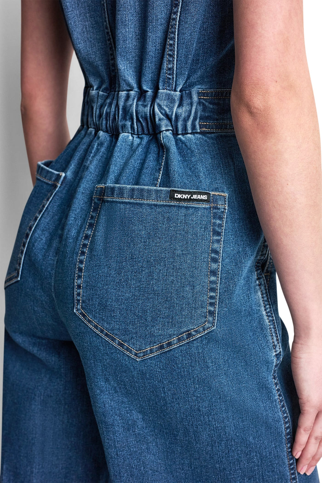 DENIM WIDE-LEG JUMPSUIT