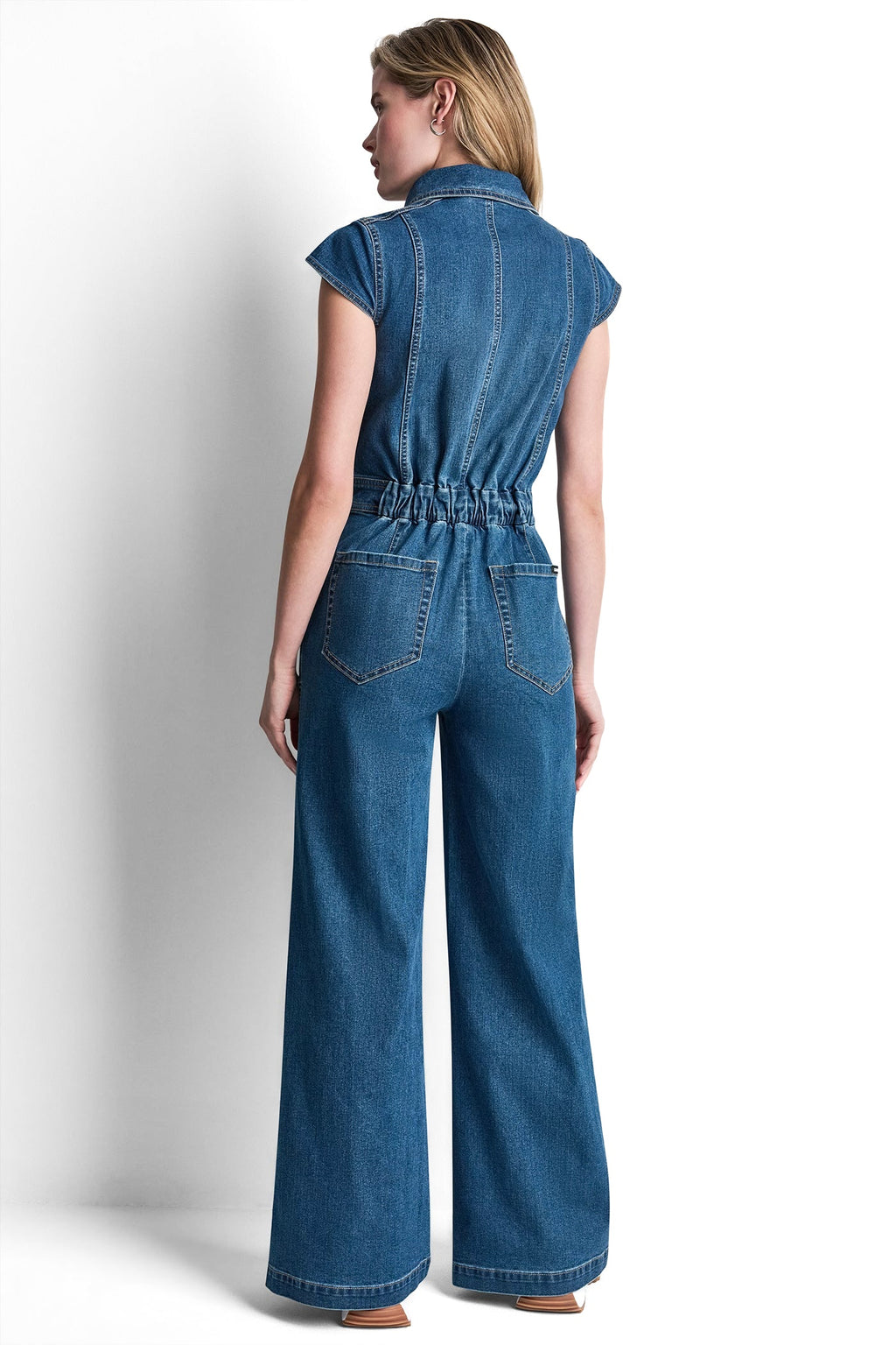 DENIM WIDE-LEG JUMPSUIT