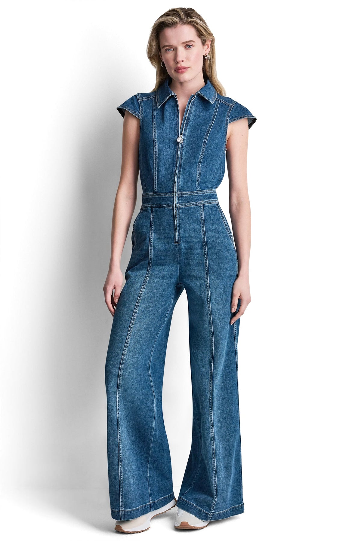 DENIM WIDE-LEG JUMPSUIT