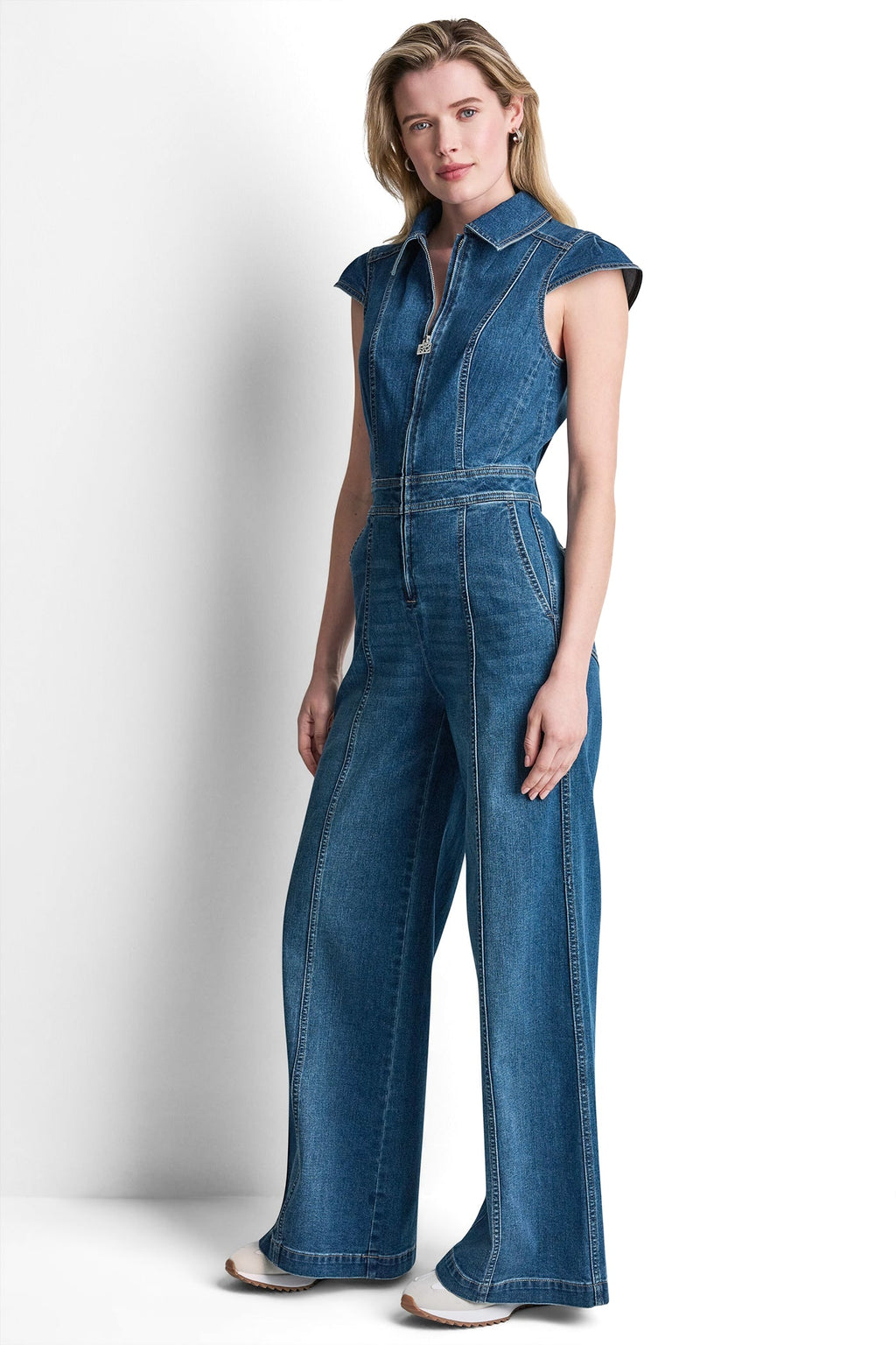DENIM WIDE-LEG JUMPSUIT