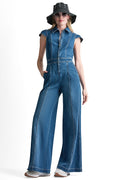 DENIM WIDE-LEG JUMPSUIT