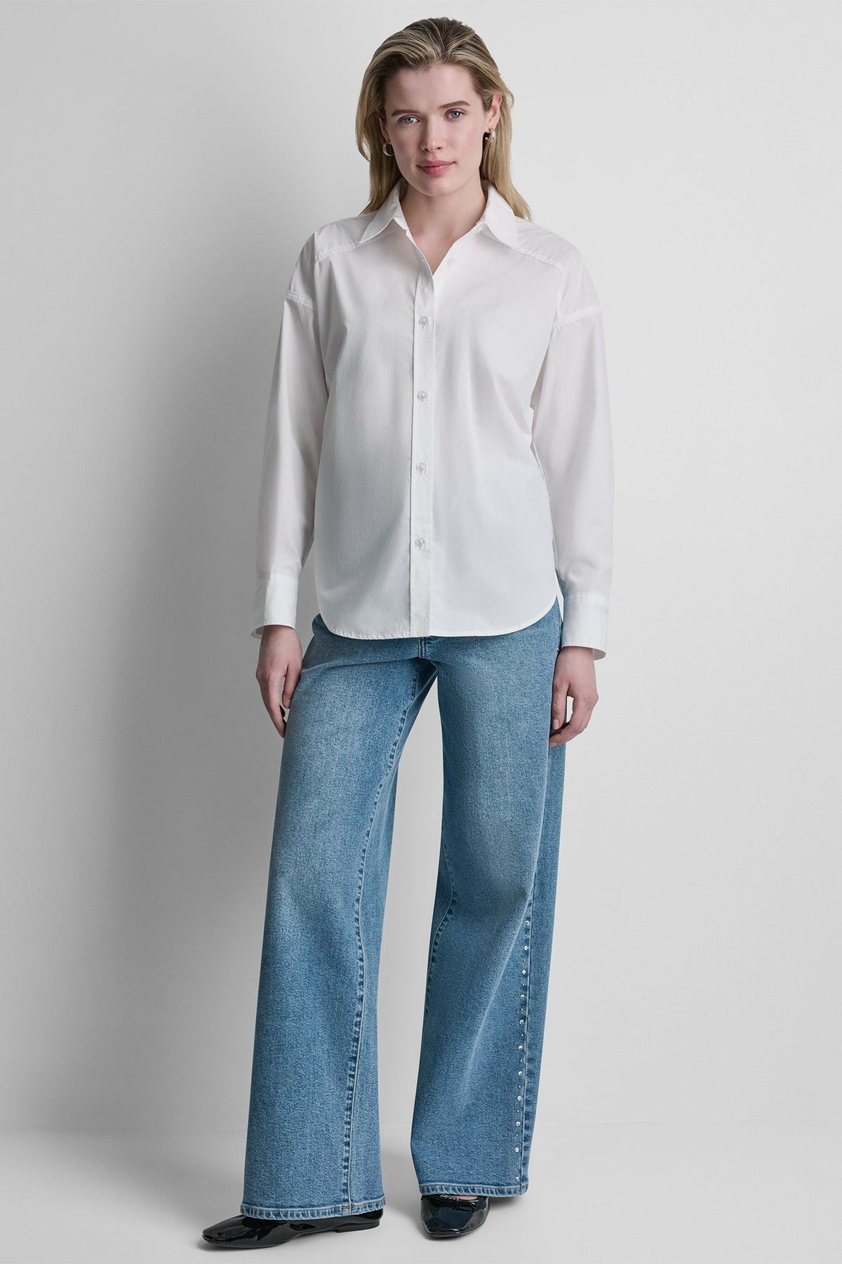 BUTTON FRONT SHIRT WITH FITTED BACK